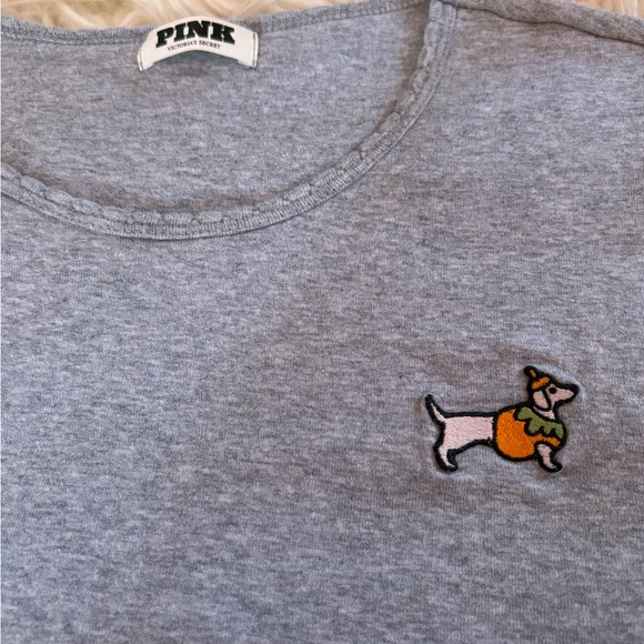 Victoria's Secret PINK Halloween Dog Grey T-Shirt & Shorts Pajama Set - Picture 3 of 10